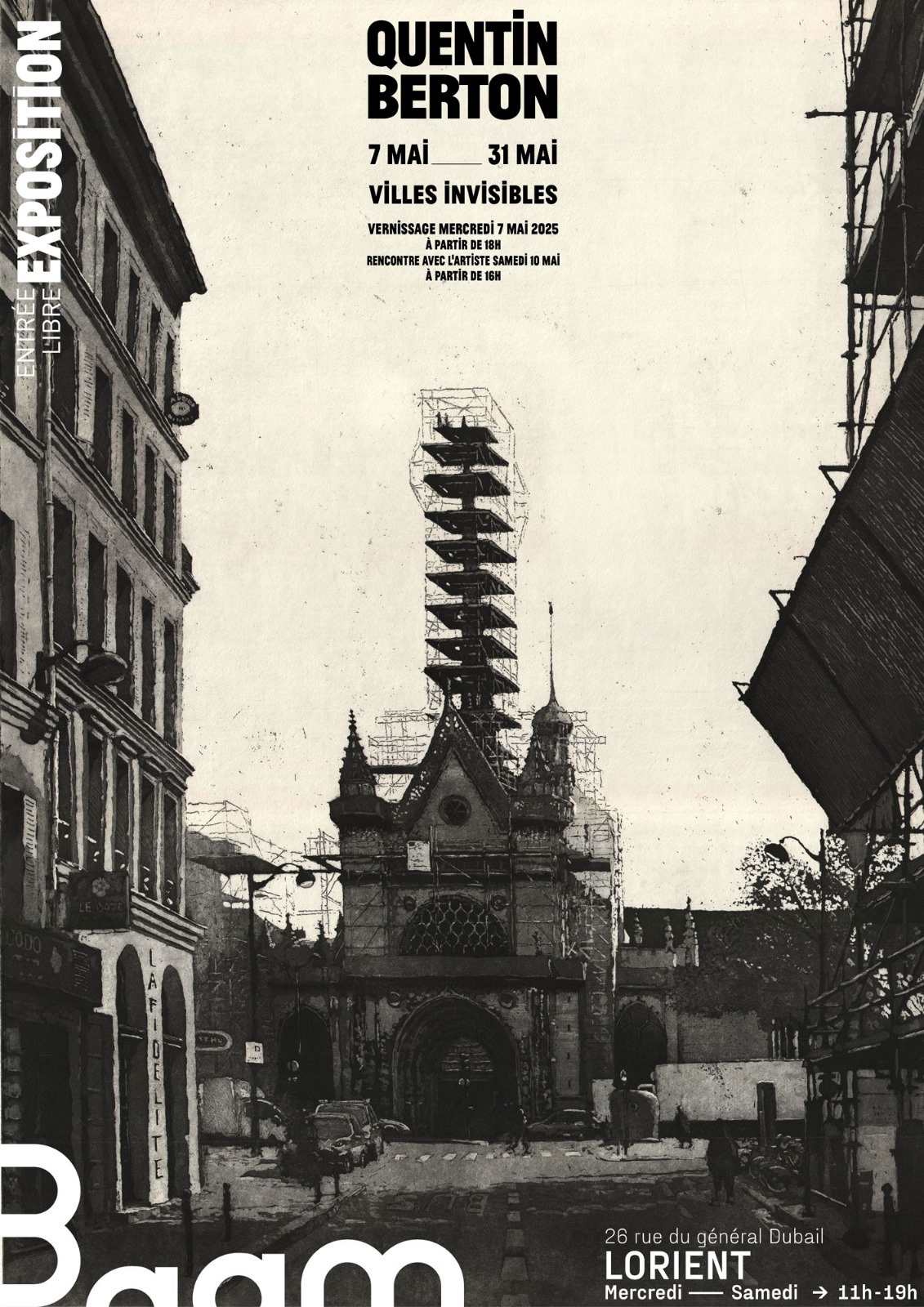 Affiche de l'exposition des Villes Invisibles par le photographe Quentin BERTON