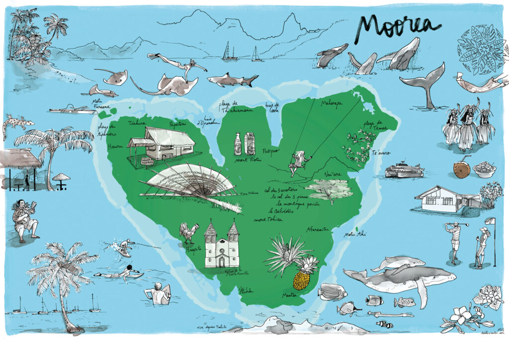 Carte de Moorea par Table à Cartes